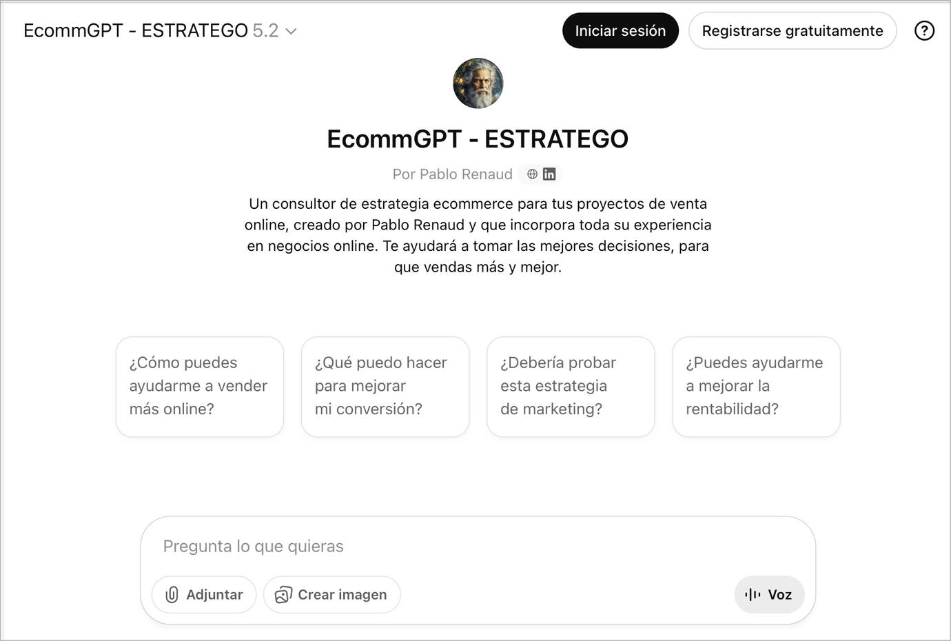 EcommGPT by Pablo Renaud Imagen de ecommGPT by Pablo Renaud